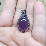 Huge Purple Chalcedony Agate Pendant in Sterling Silver