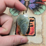 Owyhee Jasper Pendant – Translucent Sage Green Teardrop
