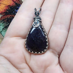 Bloodshot Iolite Sterling Silver Pendant Necklace