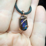 Australian Boulder Opal Pendant in 14kt Rose Gold Filled - Galaxy Drop