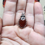 Bold Red Orange Carnelian Agate Pendant in Sterling Silver