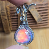 Aurora Opal Onion Pendant – Sterling Silver + 14kt Gold Fill