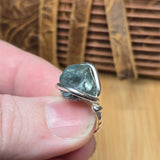 Raw Blue Zircon Ring sz 5.5 Sterling Silver – Natural Crystal Brilliance