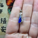 Electric Blue Boulder Opal Pendant in Sterling Silver