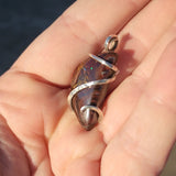 Australian Boulder Opal Pendant in Sterling Silver with Green Flash