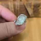 Aquamarine Sterling Silver Ring Size 7.5 – Raw Natural Crystal