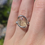 Raw Oregon Sunstone Ring sz 8 - Sterling Silver