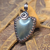 Serpentine Copper Pendant - Blue Green Natural Embrace
