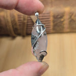 Lavender Moss Agate Pendant – Black Inclusions in Sterling Silver