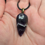 Chevron Amethyst Pendant – Banded Purple Quartz Necklace