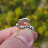 Raw Oregon Sunstone Ring with Schiller sz 6 - Sterling Silver