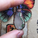 Banded Agate with Moss Agate Pendant in Copper