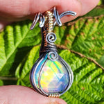 Aurora Opal Onion Pendant – Sterling Silver + 14kt Gold Fill