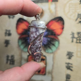 Rare Bright Purple Luna Agate Pendant in Silver – Mexican Orbicular Chalcedony