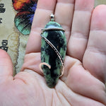 Oregon Green Serpentine Pendant in Sterling Silver