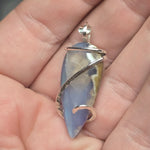 Moss Agate & Aurora Opal Artisan Pendant – Sterling Silver
