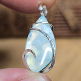 Sky Plume & Aurora Opal Triplet Pendant – Cloudlight in Sterling Silver