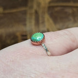 Turquoise Ring Size 9.5 – Apple Green to Teal Gradient in Copper + Silver