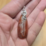 Carnelian Agate Pendant in Sterling Silver