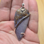 Mossy Burro Creek Agate Pendant in Sterling Silver