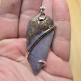 Mossy Burro Creek Agate Pendant in Sterling Silver