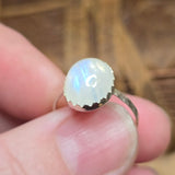 Bright Blue Glow Moonstone Ring sz 7.75 – Sterling Silver