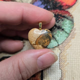 Picture Jasper Heart Pendant – Rare Fault Line Stone Necklace