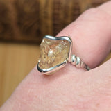 Oregon Sunstone Ring sz 8.5 Sterling Silver – Pink Center with Light Schiller