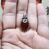 Bold Red Orange Carnelian Agate Pendant in Sterling Silver