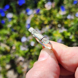 Aquamarine Crystal Bar Ring in Sterling Silver sz 5.25