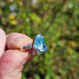 Raw Aquamarine Sterling Silver Ring Size 6 – Ocean Blue Clarity