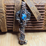 Boulder Opal Keepers Key – Sterling Silver + 14kt Rose Gold Fill