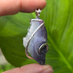 Purple Red Agate Crystal Pendant – Sterling Silver One-of-a-Kind