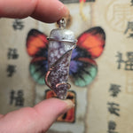 Rare Bright Purple Luna Agate Pendant in Silver – Mexican Orbicular Chalcedony