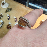 Rough Watermelon Tourmaline Crystal Ring in Sterling Silver Ring Sz 6