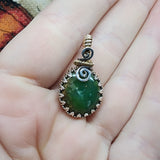 Brilliant Green Chrysoprase Pendant Necklace - Rock Your World 
