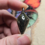 Indonesian Marcasite Plume Agate Pendant – Hand-Cut Double Point