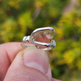 Raw Oregon Sunstone Ring with Schiller sz 6 - Sterling Silver