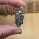 Marcasite Chalcedony on Caribbean Green Aurora Opal – Sterling Silver Pendant