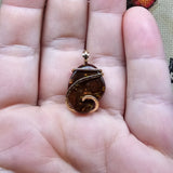 Bubbily Mexican Fire Agate Pendant in 14kt Yellow Gold Filled