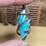 Marcasite Agate Aurora Opal Pendant – Recycled Copper