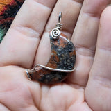 Red and Black Jasper Moon with Sterling Silver