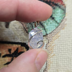 UV-Reactive Lavender Moon Quartz Pendant – 6ct Tension Set Sterling Silver