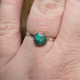 Turquoise Ring Size 10 – Ocean Matrix in Copper + Sterling Silver