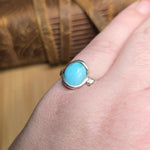 Natural Turquoise Ring sz 8 – Robin Egg Blue Stone in Sterling Silver
