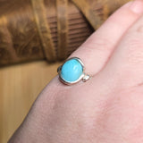 Natural Turquoise Ring sz 8 – Robin Egg Blue Stone in Sterling Silver