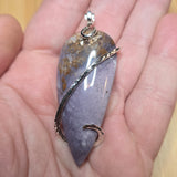 Mossy Burro Creek Agate Pendant in Sterling Silver
