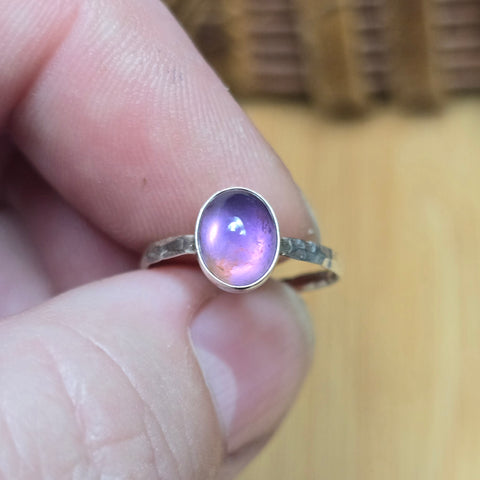 Purple Amethyst Ring sz 5.5 – Handmade Sterling Silver Jewelry
