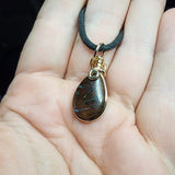 Australian Boulder Opal Pendant in 14kt Yellow Gold Filled - Double Sided