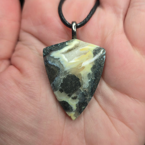 Marcasite in Opal Pendant – Quartz-Lined Geode Patterns